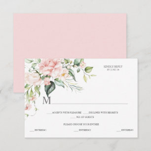 Roze rozen Eucalyptus Meeskundige selectie Roze ac RSVP Kaartje