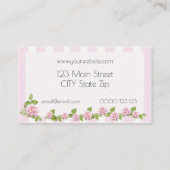 roze rozen Feminine Floral Visitekaartje (Achterkant)