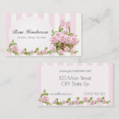 roze rozen Feminine Floral Visitekaartje (Voorkant / Achterkant)