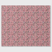 Roze Rozen filigraan bloemeninpakpapier Cadeaupapier (Vlak)