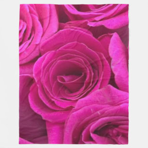 Roze rozen fleece deken