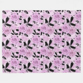 Roze rozen fleece deken (Voorkant (Horizontaal))