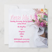 Roze rozen floral bachelorette party kaart (Achterkant)