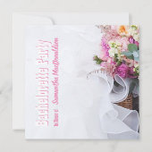 Roze rozen floral bachelorette party kaart (Voorkant)