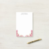 Roze rozen Floral Elegant gepersonaliseerde schrij Post-it® Notes (Op bureau)