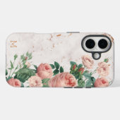 roze rozen Floral Marble Custom Case-Mate iPhone Case (Achterkant (horizontaal))