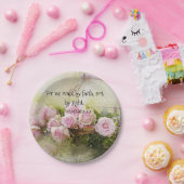 Roze rozen Floral Paper Bord Faith Scripts (Feest)