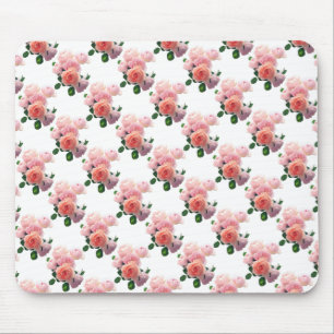 Roze rozen Floral Waterverf Art Sjabloon Modern Muismat
