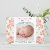  roze rozen Foto van Birthday Party Kaart (Staand voorkant)