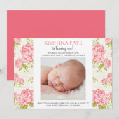  roze rozen Foto van Birthday Party Kaart (Voorkant / Achterkant)