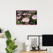 Roze Rozen Garden Flowers Love Poster (Thuiskantoor)