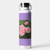 Roze rozen geïsoleerd waterfles (Achterkant)