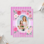 Roze Rozen Gelukkige Moederdag Kaart (Voorkant / Achterkant in situ)