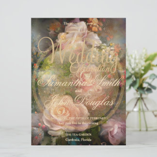 Roze  Rozen geschilderd in oude gouden stijl