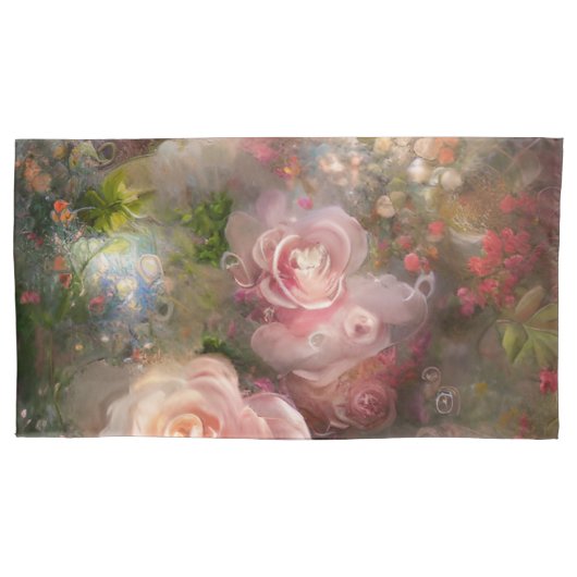 Roze Rozen geschilderd in oude Nederlandse stijl Kussensloop (Voorkant-Links)