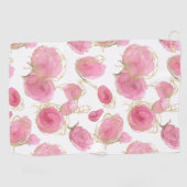 Roze rozen golfhanddoek (Horizontaal)