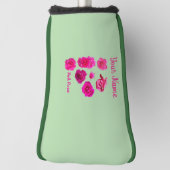 Roze rozen golfheadcover (Draai 90)