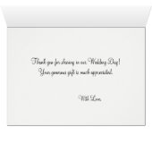 Roze Rozen Gouden Monogram Huwelijk Dank u FOTO (Binenzijde Horizontaal (Onderkant))