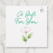 Roze Rozen & Groen Bladerdak bruiloft Dank u Bedankjes Labels (Achterkant)