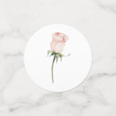 Roze Rozen Groene Bloemen Bruiloft Bruidsfeest Confetti (Kleine voorkant)