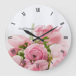 Roze rozen grote klok