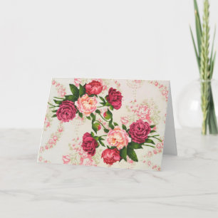 roze rozen Grote lettertype Birthday Kaart