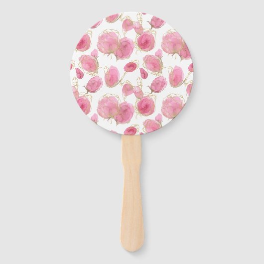 Roze rozen handwaaier (Voorkant)
