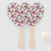 Roze rozen handwaaier (Voorkant en achterkant)