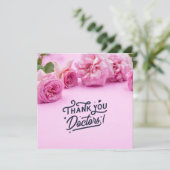 Roze rozen Hartelijk dank voor uw arts (Staand voorkant)