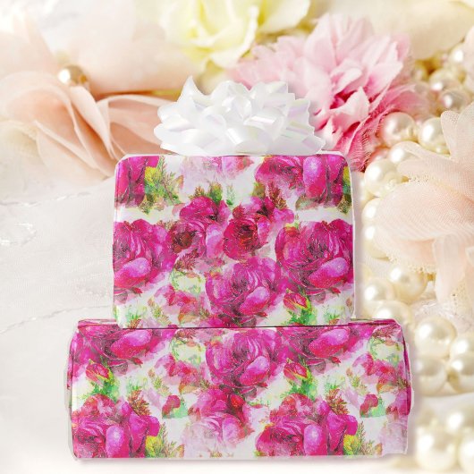 Roze Rozen Huwelijk Giftwrap Cadeaupapier