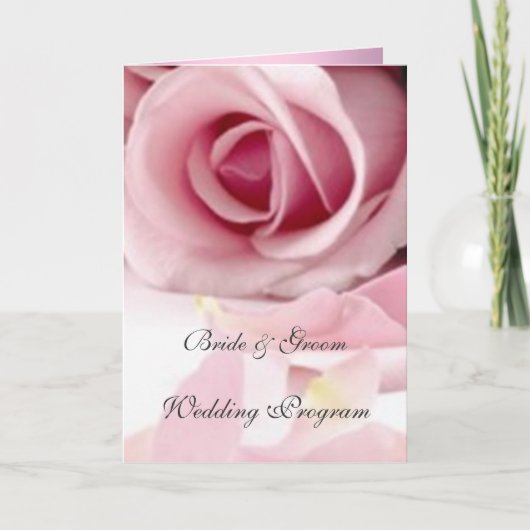 Roze Rozen Huwelijksprogramma Programma (Voorkant)