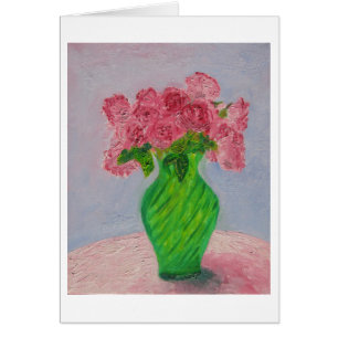 Roze rozen in de Groene Vase