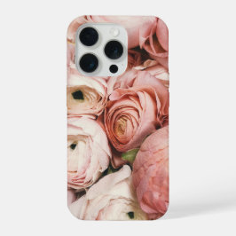 Roze rozen iPhone 15 pro hoesje
