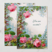 ROZE ROZEN & JASMINES Witte Champagne Metallic Kaart (Voorkant / Achterkant)