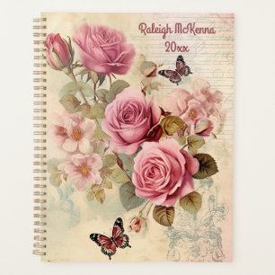 Roze Rozen Junk Journal Style Illustratie Classic Planner