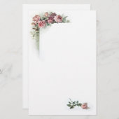 Roze rozen kantoorbenodigdheden briefpapier (Voorkant / Achterkant)