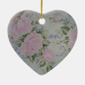 Roze Rozen  Keramisch Ornament (Achterkant)