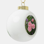 Roze rozen keramische bal ornament (Links)
