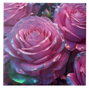 Roze Rozen Keramische Tegel Tegeltje