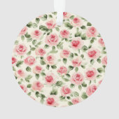 roze rozen kerst ornament (achterkant)