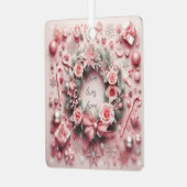 Roze Rozen Kerstmis Dochter Ornament (Voorkant links)