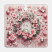 Roze Rozen Kerstmis Dochter Ornament (Voorkant)