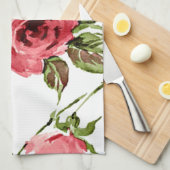 Roze Rozen  keukenhanddoek (Quarter Fold)