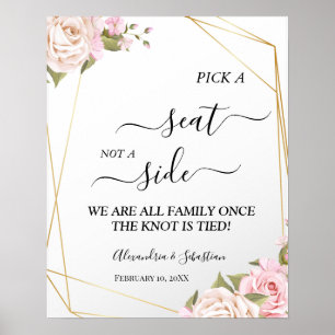 Roze rozen kiezen een stoel die geen zijband is poster