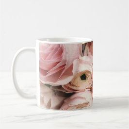 Roze rozen koffiemok