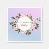 Roze Rozen krans Servet (Voorkant)