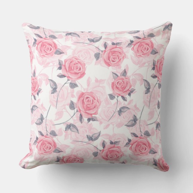 Roze rozen kussen (Voorkant)