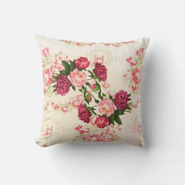 Roze Rozen Kussen (Voorkant)