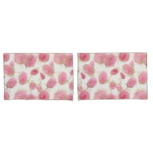 Roze rozen kussensloop