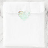 Roze Rozen & kwastjes Hart Sticker (Tas)